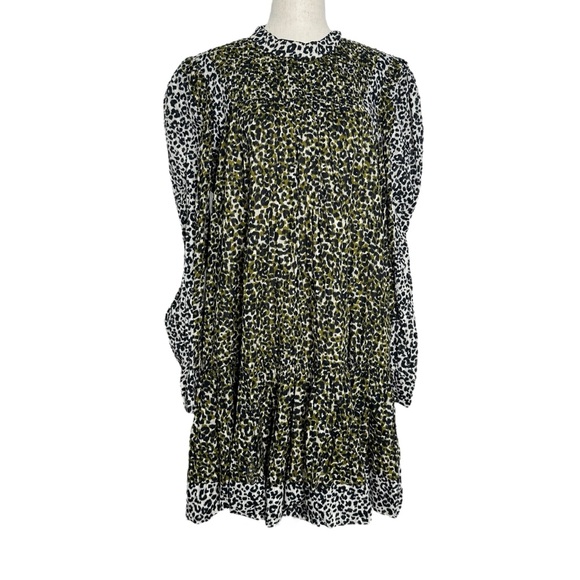 Ulla Johnson Dresses & Skirts - Ulla Johnson Amira Army Leopard Print Puff Sleeve Dress